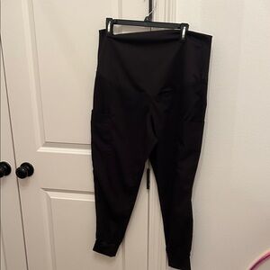 Petite Med Couture Black Maternity Joggers